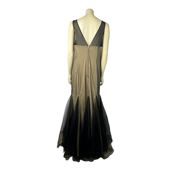 DEB mermaid style nude, black mesh overlay jeweled neckline sleeveless size 14 - Picture 9 of 16